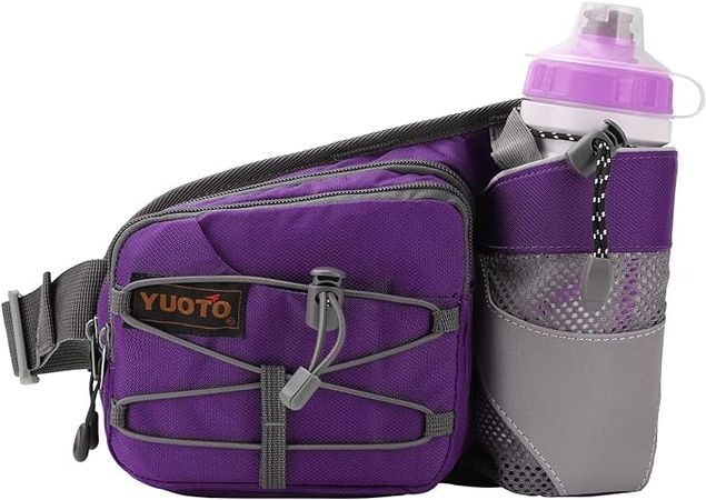 Amazon.com: YUOTO Waist Pack with Water Bottle Holder for Running Walking Hiking Hydration Belt Purple : Sports & Outdoors