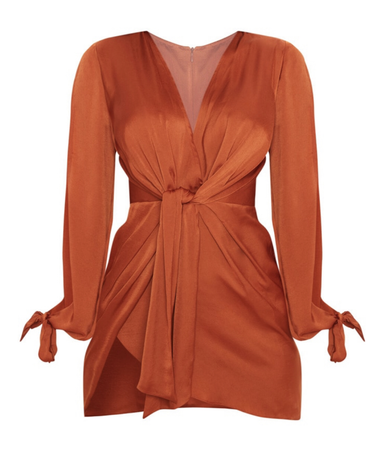 Burnt Orange Silk Dress