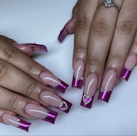 pink metallic nails - prettytipsbyj