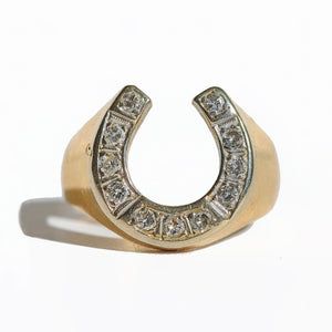 Vintage 14k Diamond Horseshoe Chunky Ring – 23carat