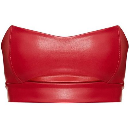 Red Faux Leather Tube Top