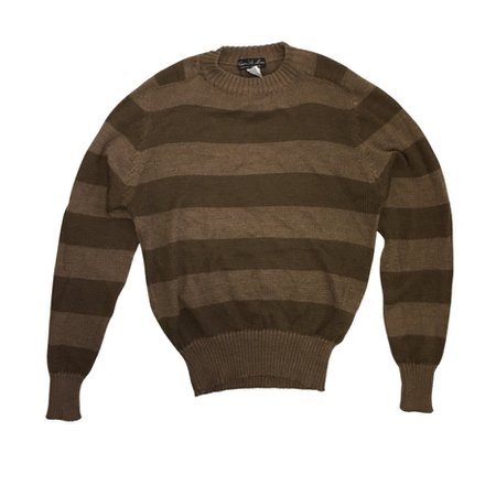 brown striped grunge sweater top