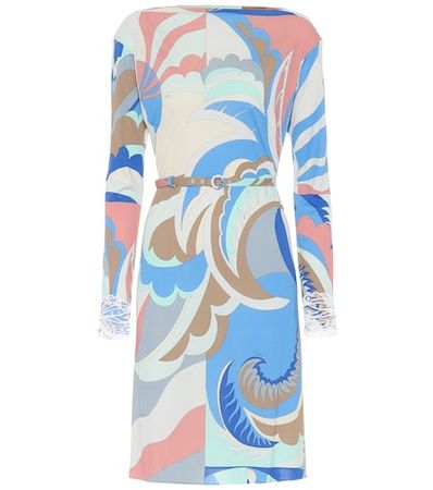 Embellished silk-blend dress
