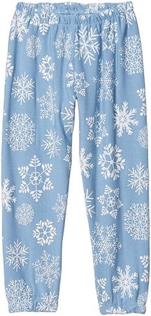 Amazon.com: Chaser Kids Girl's White Snowflakes Pants Cozy Knit Sweatpants (Toddler/Little Kids) Bluebell 4T Toddler: Clothing