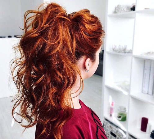Curly Red Ponytail