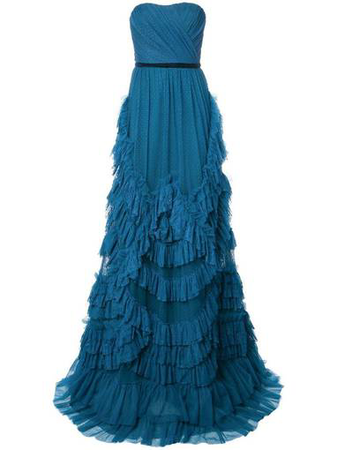 marchesa point d'esprit tulle ball gown