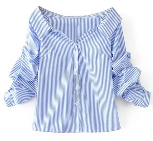 blue striped blouse