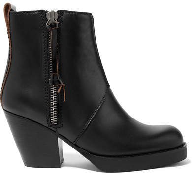 The Pistol Leather Ankle Boots - Black