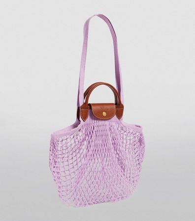 Longchamp purple Le Pliage Filet Top-Handle Bag | Harrods UK