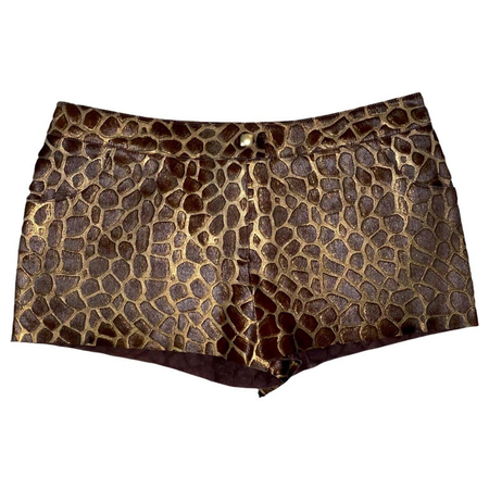 Chanel Metallic Fur Giraffe Animal Print Safari Hot Pants Shorts