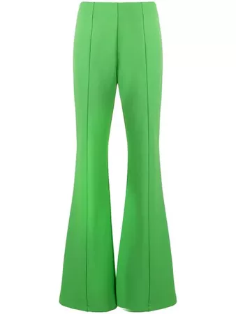 green 70s disco flared pants