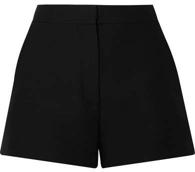 Wool And Silk-blend Crepe Shorts - Black
