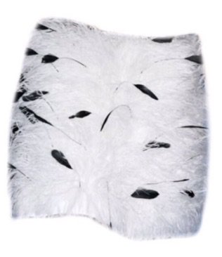 ashley williams f/w 2020 collection feather skirt - cloud9