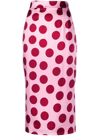 Dolce & Gabbana Polka Dot Pencil Skirt F4BSPTFSAZF Pink | Farfetch