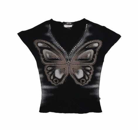 black butterfly tee