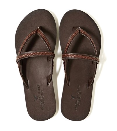 brown braided strap sandals