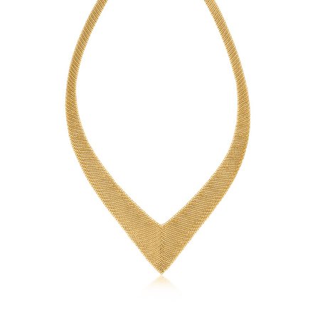Elsa Peretti® Mesh necklace in 18k gold, small. | Tiffany & Co.