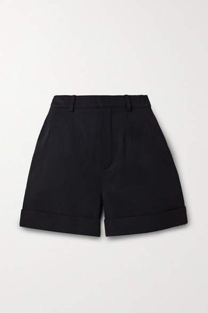 Wool-twill Shorts - Black