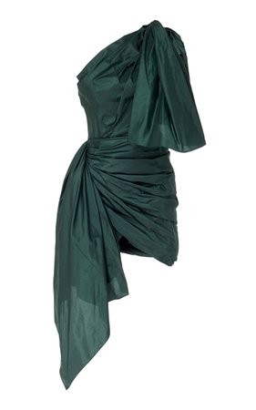 One Shoulder Drape Mini Dress by Oscar de la Renta | Moda Operandi