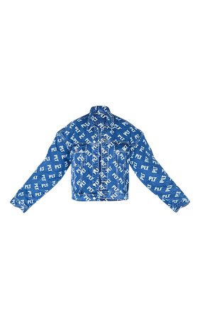 PRETTYLITTLETHING Mid Blue Wash Oversized Denim Jacket | PrettyLittleThing USA