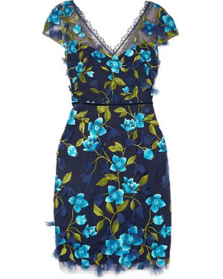 blue marchesa notte floral dress