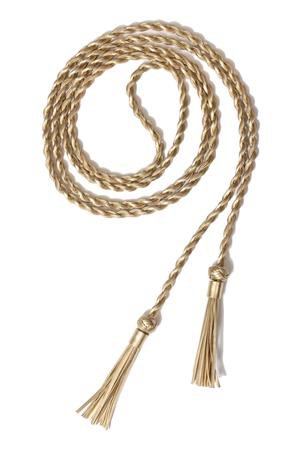 Marie France Van Damme | Gold Leather Braided Belt with Tassels