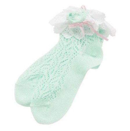 mint frilly socks light green