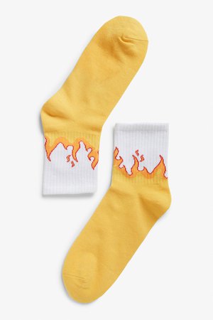 Sporty sock - Flames - Socks & Tights - Monki WW