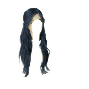 Blue Hair PNG Half Up
