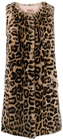 Meteo textured leopard print coat