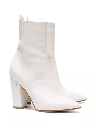 Laurence Dacade White Maia 100 Leather Ankle Boots - Farfetch