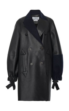 **Loewe** Double Breasted Leather Coat