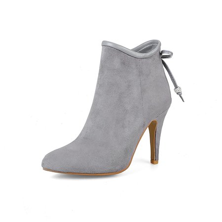 Women's Boots Plus Size Pumps Pointed Toe Booties Ankle Boots Comfort Dress Party & Evening Nubuck Rhinestone Solid Colored Almond Pink Gray / Booties / Ankle Boots / Booties / Ankle Boots / EU37 6234701 2021 – $41.29