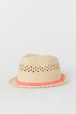 Straw Hat - Natural/pink - Kids | H&M US