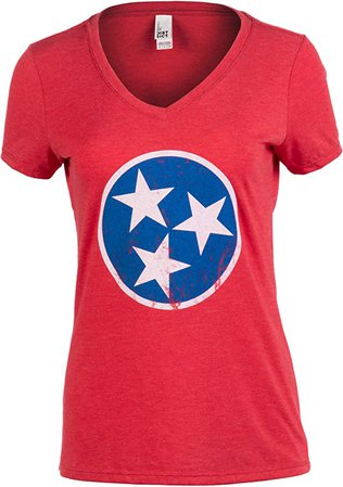 Amazon.com: Tennessee Flag | Vintage Distressed Tennesseean Volunteer State Women T-Shirt-(Vneck,L): Clothing