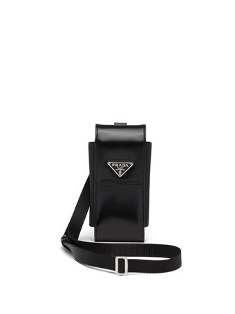 Prada triangle-logo Leather Phone Case