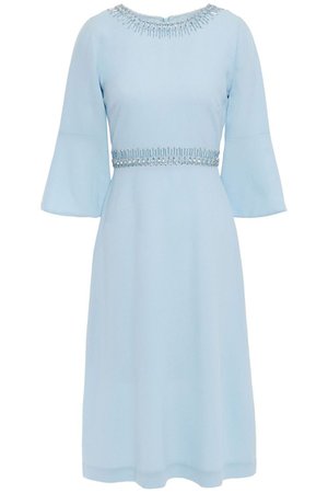 Sky blue Islay embellished wool-crepe dress | Sale up to 70% off | THE OUTNET | GOAT | THE OUTNET