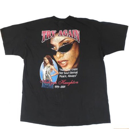 Vintage In Memory of Aaliyah Try Again T-Shirt Hip Hop Rap T Shirt 90's – For All To Envy