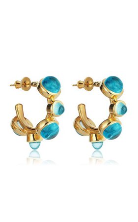 Celestial Aegean Islands 18k Yellow Gold Topaz Earrings By Evren Kayar | Moda Operandi