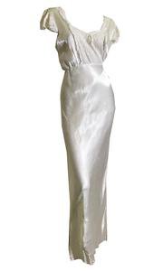 Icicle White Slipper Satin Rayon Bias Cut Nightgown circa 1930s – Dorothea's Closet Vintage