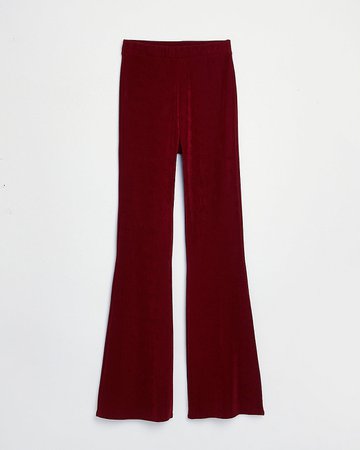 Red flared trousers | River Island