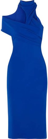 Cushnie - Asymmetric Cutout Crepe Midi Dress - Blue