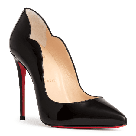 Christian Louboutin Hot Chick 100 Patent Red Sole Pumps In Black | ModeSens