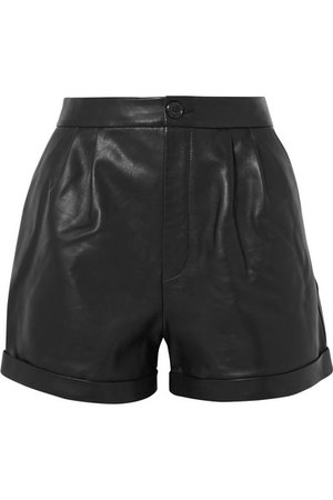 FRAME | Pleated leather shorts | NET-A-PORTER.COM