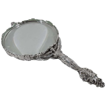 Antique Gorham Sterling Silver Athena Wisdom Goddess Magnifying Glass For Sale at 1stDibs