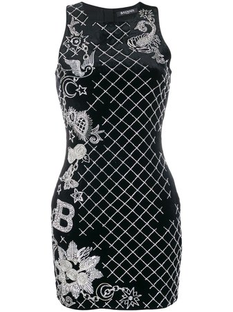 Balmain Bead And Sequin-Embellished Mini Dress | Farfetch.com