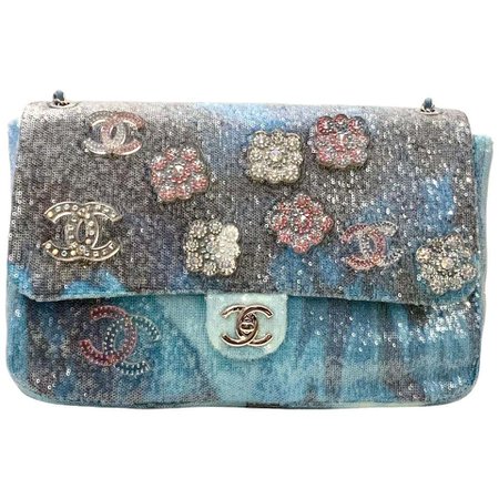 Chanel 2019 Large Sequin Waterfall with Charms Flap Bag Limited Edition