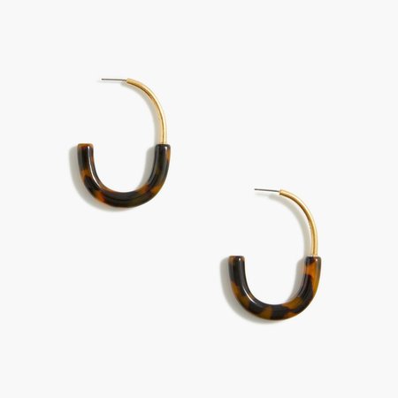 Tortoise metal hoop earrings