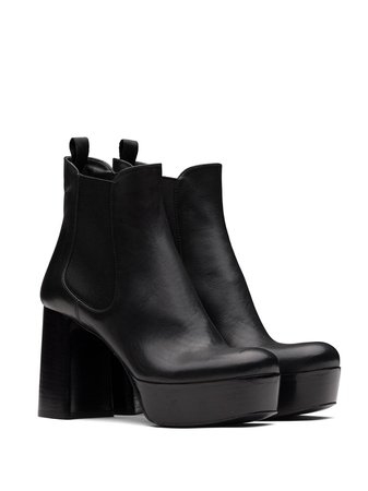 Shop Prada platform leather ankle boots with Express Delivery - FARFETCH