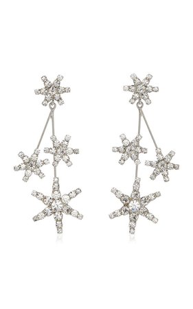 Jennifer Behr Saros Crystal-Embellished Rhodium-Plated Earrings